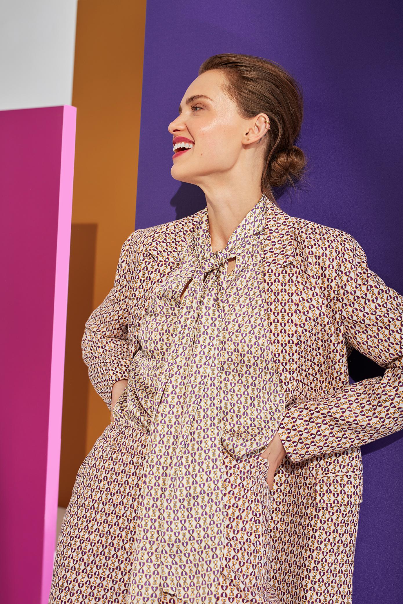 NEOFOLK: LINEN LADIES' JACKET MOKA 4